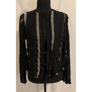 Zara Organza Cardigan Womens Size Small Long Sleeve Wrinkled Look NWT